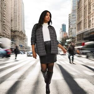 Torrid Black and White Boucle Textured Jacket Size Large